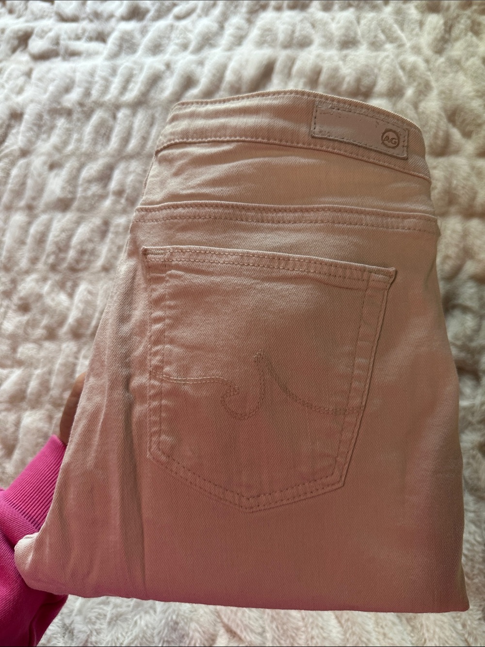 Women's AG The Stevie Ankle Slim Fit Jeans in Light Beige Adriano Goldschmied